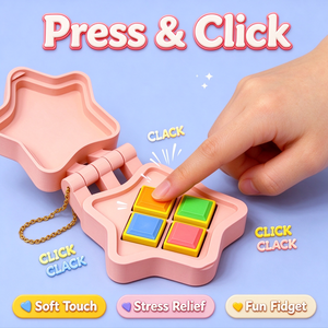 FUSEJOY Boîte de poudre magique imprimée en 3D, Jouet à presser, Clicker, Porte-clés, Fille magique nostalgique, Style Instagram - Product Image 3