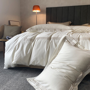 60 100% Cotton Luxury <strong>Single</strong> Quilt Cover Naked Sleeping <strong>Stitching</strong> 250tc Air-permeable Embroidered Hotel <strong>Bedding</strong> - Product Image 6