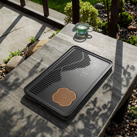 Plateau à thé service à thé Kung Fu chinois portable avec plateau de stockage d'eau Table à thé sèche rectangulaire planche à thé pour la maison ou le bureau