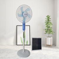 FS188 Ventilateur solaire permanent sans balais avec panneau solaire et batterie au lithium 6*2400mah et veilleuse à chargement USB pour téléphone portable