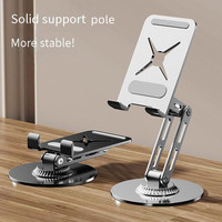 Support de téléphone portable universel en alliage d'acier pour bureau, rotation à 360°, hauteur et angle réglables, pliable, support de téléphone portable et tablette en métal