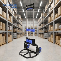 Chariot de courses pliable en aluminium Shunhe OEM, 2 roues, capacité de 132 lb, poignée réglable et durable