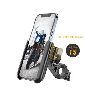 360 Graden Verstelbare Moto Telefoon Houder Siliconen Abs Plastic Fietsstuur Mount Voor 3.5-6.2 Inch Telefoons