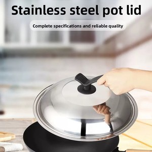 Couvercle universel pour poêle et wok, usage domestique, 30-60 cm, acier inoxydable 201/410, pour poêle à frire à fond plat - Product Image 6