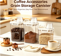 Organisateur de garde-manger, boîte de rangement pour aliments secs, récipient hermétique transparent pour céréales avec couvercle gradué pour riz, noix, pâtes, haricots