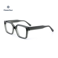Lunettes à monture carrée épaisse en acétate avec verres progressifs, style neutre avancé unisexe pour le bureau, les trajets quotidiens et le quotidien