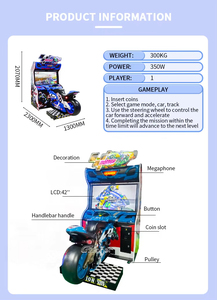 Vui chơi giải trí Thương hiệu Mới Giá nhà máy lái xe trò chơi Arcade máy trẻ em đồng tiền hoạt động MOTO GP Video Xe Máy lái xe mô phỏng - Product Image 6