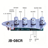 JB-07CR JB-08CR Chrome Metal Knob Bass Preamp Control Plate Electric Bass Volume Tone Circuit Board Pickup Wiring Harness Metal