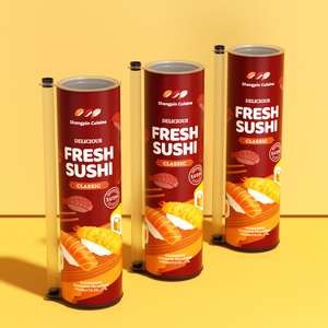 กล่องกระดาษทรงกระบอกสำหรับใส่ซูชิแบบพิมพ์ลายตามสั่ง ยี่ห้อ Sprintpackage เป็นมิตรต่อสิ่งแวดล้อม ใช้สำหรับบรรจุอาหารได้ - Product Image 4