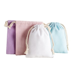 2700355 Custom Logo Colorful Cotton Canvas Drawstring Jewelry <b>Gifts</b> Dust Pouch <b>Bags</b> for Rings Accessories <b>Wedding</b> <b>Gifts</b> - Product Image 1