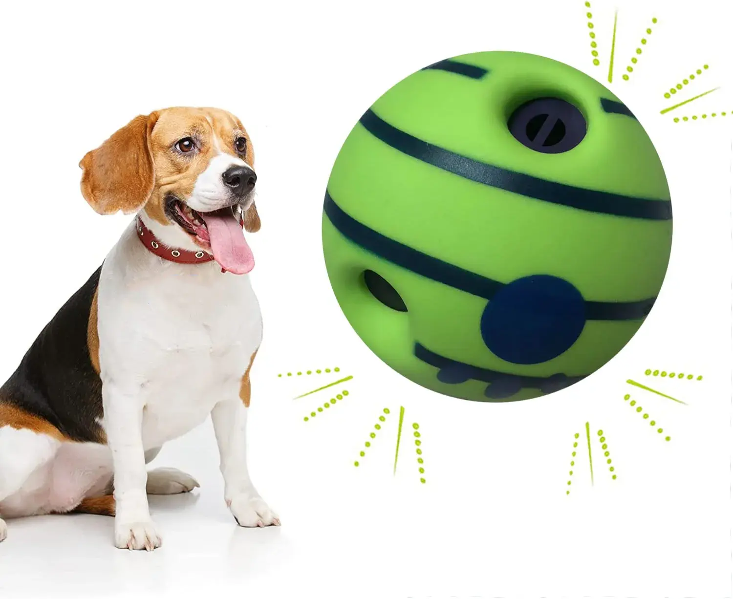 Large Dog Playing Sounding Fun Interactive Fetch Squeaky Rubber Waggle Wag Giggle Dog Ball Toy