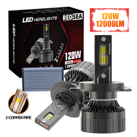 Phare LED Redsea M10 en gros, haute puissance 12000LM 120W H1 H4 H7 H11 H13 9005 9006 9012 IP68 Ampoule de phare LED