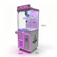Machine de jeu FUNMINI à monnayeur, mini-pince à prix, pour un joueur, avec poupées en peluche et cadeaux, machine de distribution d'arcade à lumières clignotantes