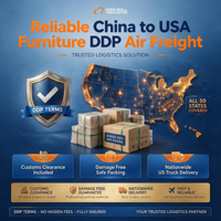 Expédition de colis mixtes e-commerce Chine-USA, petits articles consolidés, livraison porte-à-porte par avion