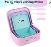Boîte cadeau en carton réutilisable avec logo personnalisé, boîte de rangement pour jouets de poupée pour enfants, emballage en papier