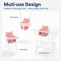 Housse rembourrée pour chariot de courses, fermeture à boutons en coton, housse pour chaise haute bébé garçon fille, housse de siège de restaurant