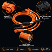 Ensemble de faisceaux de câbles haute tension pour véhicules électriques EVR-125 1500V 70mm² 125 ° Connecteurs TPE de type C, OEM personnalisés pour pack de batteries, moteur, ESS