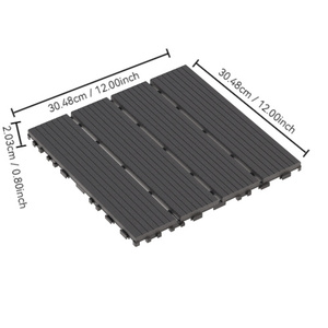 Lot de 44 carreaux de terrasse en plastique à emboîtement DB 12 "x 12" carré étanche terrasse extérieure 18mm d'épaisseur utilisation tous temps - Product Image 6