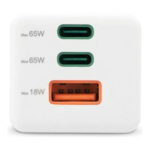 Hama 65W GaN <b>Charger</b> USB <b>Type</b> <b>C</b> USB <b>Type</b> A White Multifunction - Product Image 2