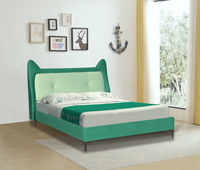Cadre de lit double King de luxe italien au design minimaliste Queen Size tête de lit en velours couleur personnalisée cadre de lit en métal rose