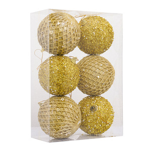Bolas de Espuma Navideñas con Lentejuelas de Colores, Perlas Pequeñas de 10 cm, 6 Piezas, Marca Merry Tree, Origen Zhejiang, Árbol de <span class=keywords><strong>Navidad</strong></span> - Product Image 5