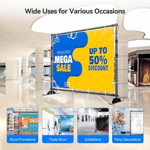 Display <b>Heavy</b> Duty Adjustable Background Kit Pennant Style Carrying <b>Bag</b> Custom Size Backdrop Banner <b>Stand</b> - Product Image 4