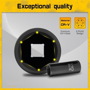 Set di 50 Chiavi a Bussola a Impatto da 3/8" in CR-V, 6 Punte, Profonde e Poco Profonde, SAE e Metriche, con Cricchetto per Riparazioni <span class=keywords><strong>Auto</strong></span> - Product Image 4