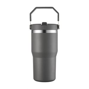 Stainless Steel Car Travel Tumbler with Side Handle, 20oz <b>Double</b> <b>Wall</b> Insulated Beverage <b>Cup</b> for Office Use - Product Image 1