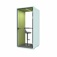Cabine Acoustique Hecor pour Bureau, Isolation Sonore, Mini Studio Vocal, Cabine Préfabriquée Extérieure, Pavillon d'Interview pour 2 Personnes