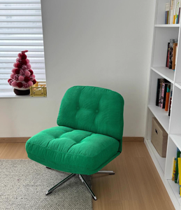 Poltrona Lounge Imbottita dal Design Moderno, Sedia Girevole per Hotel, Soggiorno e Camera da Letto, Arredamento Verde - Product Image 2