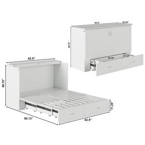 <span class=keywords><strong>Lit</strong></span> <span class=keywords><strong>mural</strong></span> en bois massif taille Queen avec tiroir de rangement extra-large, chargeur intégré, <span class=keywords><strong>lit</strong></span> pliable multifonctionnel moderne - Product Image 6