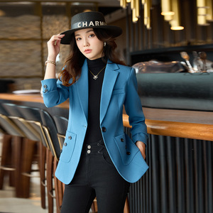 Women's Blazer White Solid Color Worsted Anti-Wrinkle Casual Commuter Style - Product Image 3