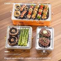 Barbecues d'extérieur commerciaux en acier inoxydable, barbecue portable pliable au charbon de bois pour l'extérieur