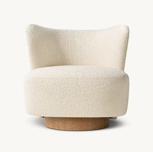 लारा मॉडर्न ओक स्विवेल बेस ऑफिस कमर्शियल इवेंट्स वेलवेट लाउंज चेयर होटल लिविंग रूम बेडरूम मेकअप आर्मचेयर सोफा - Product Image 2