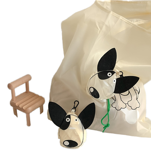 Sac de courses pliable en polyester, motif chiot de dessin animé, taille et motif personnalisables, vente directe usine, stock en gros, à porter à l'épaule - Product Image 1