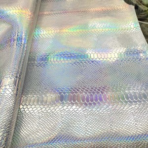 נחש מתכתי מכסף מקבץ קהוסמד עור פרה אמיתי לנעליים תיקים - Product Image 4