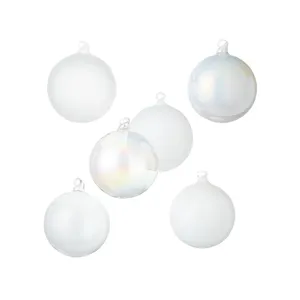 Bolas de vidro pintadas personalizadas para árvore de Natal, bolas coloridas de vidro fosco feitas à mão OEM