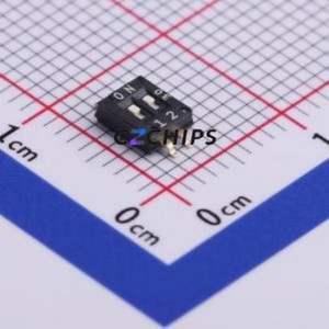 DHN-02-V DIP Switch SMD-4P,3.8x4.5mm Switch ( Number of Switch Sections: 2 )( Lead Spacing: 1.27mm ) - Product Image 1