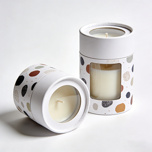 Luxury <b>Empty</b> Toy Display candle <b>Box</b> Round Custom Logo Gold Foil Cylinder Toy <b>Gift</b> Packaging Paper Tube <b>Box</b> with PVC Window - Product Image 1