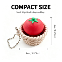 Porte-clés anti-stress en forme de tomate imprimé en 3D, jouet sensoriel en PLA écologique, pendentif végétal interactif, cadeau fantaisie pour étudiant