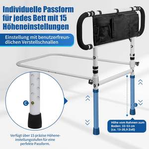 ที่วางแขนข้างเตียงแบบพับได้ ปรับความสูงได้ พร้อมกระเป๋าเก็บของ - Product Image 4