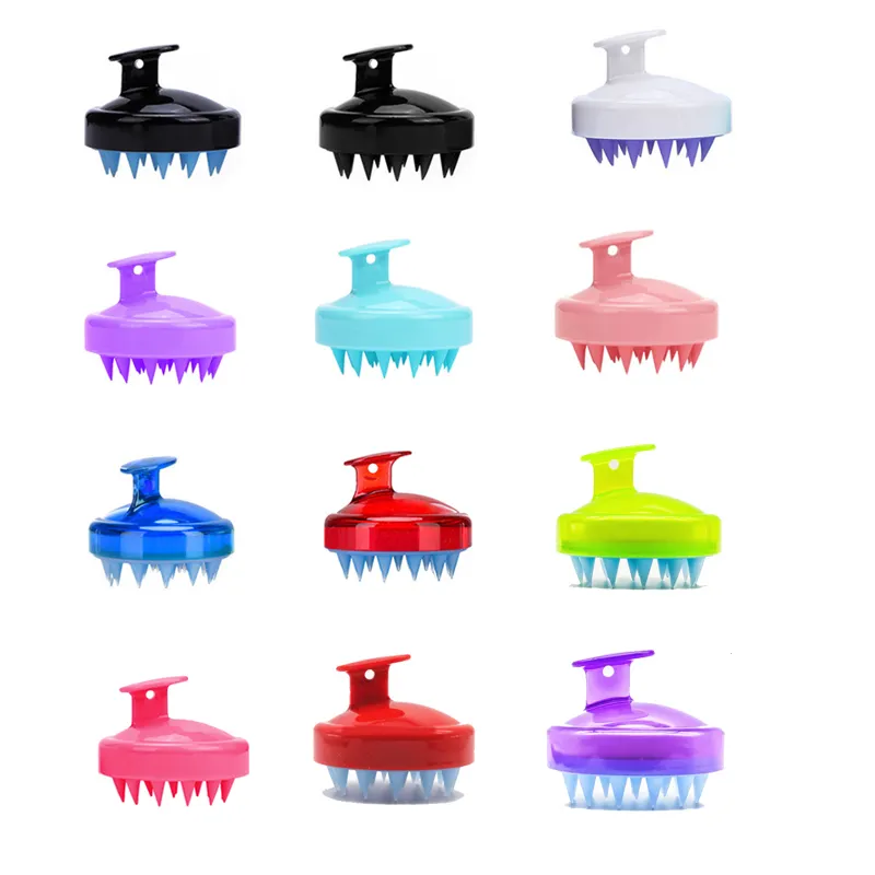 Hair Massage Brush Manual Silicone Head Hair Scalp Washing Scrubber Massager Shampoo Brush For Hair Growth