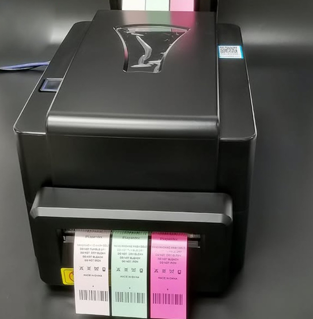 Industrial Grade Thermal Transfer Ribbon Label Printer Clothing Satin Wash Care Label Printer Textile Garment Labels Machine