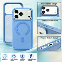 Coque de téléphone magnétique transparente antichoc anti-jaunissement en TPU+PC pour iPhone 12 13 14 15 16 17 18 Pro Max Plus