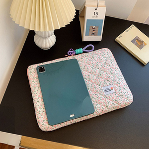 Puffy Soft Lightweight Polyester Laptop <strong>Sleeve</strong> 13-16 Inch for <strong>MacBook</strong> Cute Quilted Padded Floral Protective Case Compatible 11" - Product Image 2