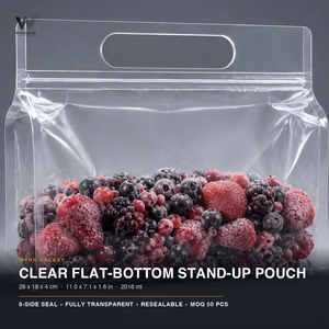 Sachet transparent pour canneberges séchées 28x18+4cm 11x7in, pochette à fond plat pour baies, fermeture éclair, sachet adhésif pour fruits, fermeture éclair pour myrtilles, fabricant - Product Image 1