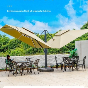 <span class=keywords><strong>Parasol</strong></span> moderne à deux têtes Grand <span class=keywords><strong>parasol</strong></span> carré d'extérieur <span class=keywords><strong>pour</strong></span> cour romaine Villa Park Hotel Base de mobilier d'extérieur - Product Image 1