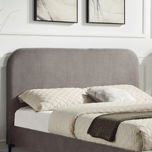 Cama de plataforma tapizada de tela gris oscuro con diseños elegantes simples modernos para adultos - Product Image 2