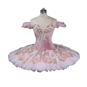 Professional Hard Yarn Customized Ballet TUTU Sleeping Beauty Pink Stage Performance Competition Plate Skirt