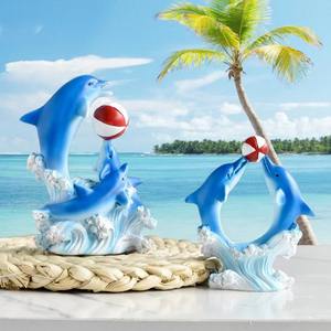 Venta caliente creativa hecha a mano resina Animal escultura Linda figura de delfín para decoración del hogar regalo y artesanías - Product Image 1